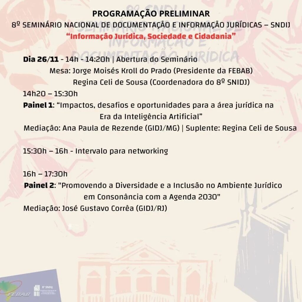 8° Seminário Nacional de Documentação e Informação Jurídicas